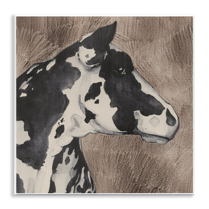 Vache rustique regardant vers la droite, art mural par Grace Popp