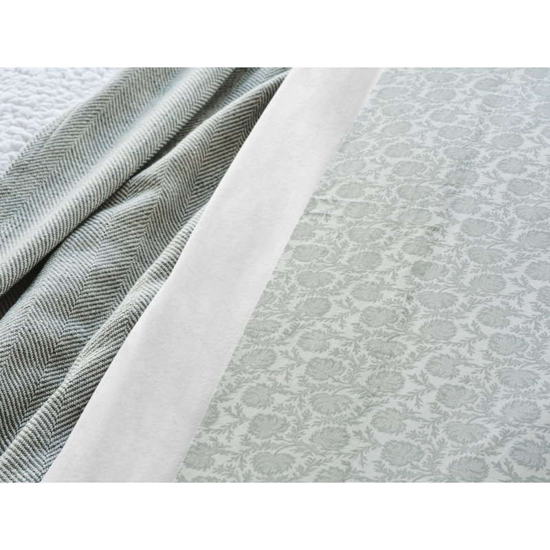 Organic Print Percale Floral Sheet Set, Twin, Dew Robles