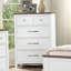 Mobilier de chambre à coucher moderne et rustique avec 1 porte-queue d'aronde et glissières à roulement à billes à deux tons, blanc et brun foncé