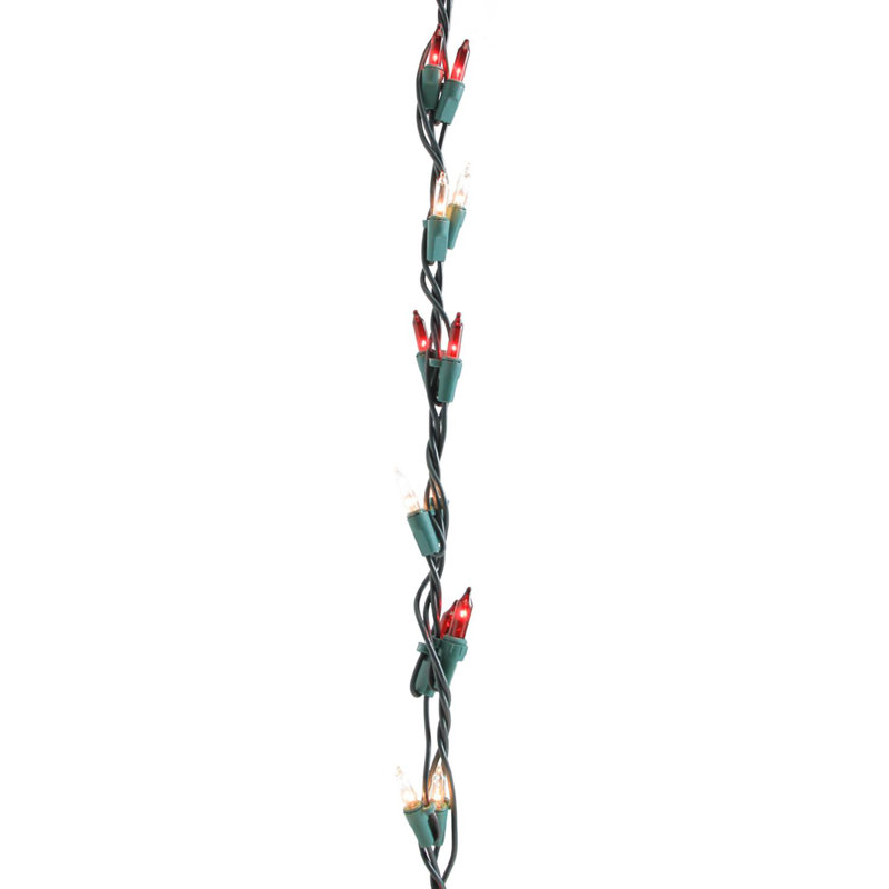 100-Count Mini Christmas Lights Set 9ft Green Wire, Clear/Red