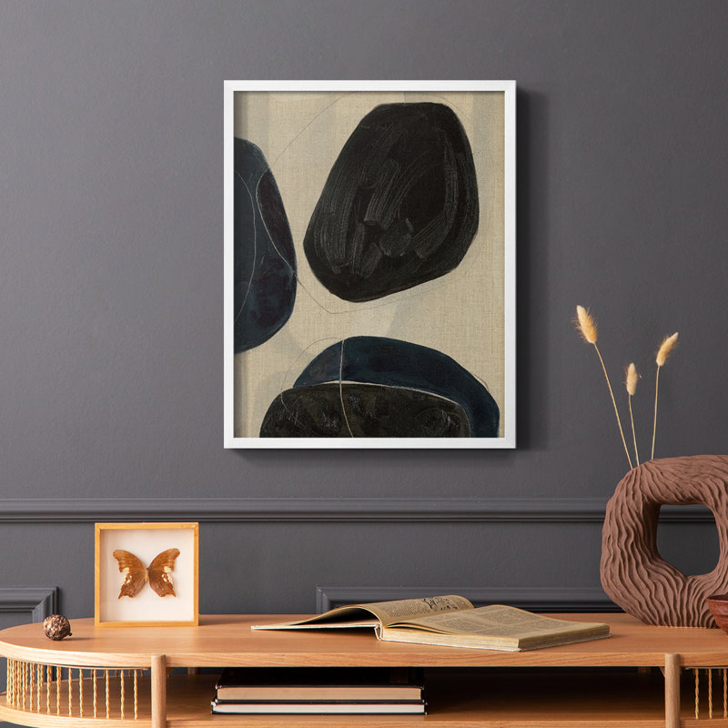 Gravity II Framed Print - Solid Wood, White, 28" H x 22" W