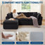 Canapé d'angle modulaire 4 pièces en chenille effet nuage, 110 pouces, avec coussins en mousse à mémoire de forme et pouf, noir-847835329