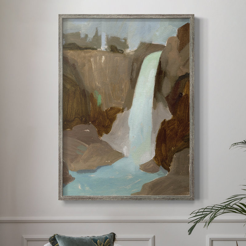 Turquoise Falls II, reproduction encadrée - bois massif, H 30 po x l 24 po