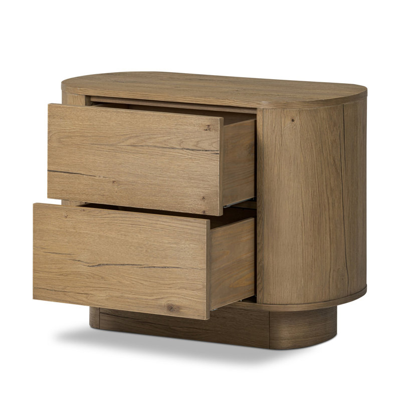 Paden Nightstand-Aged Black Acacia, Worn Oak