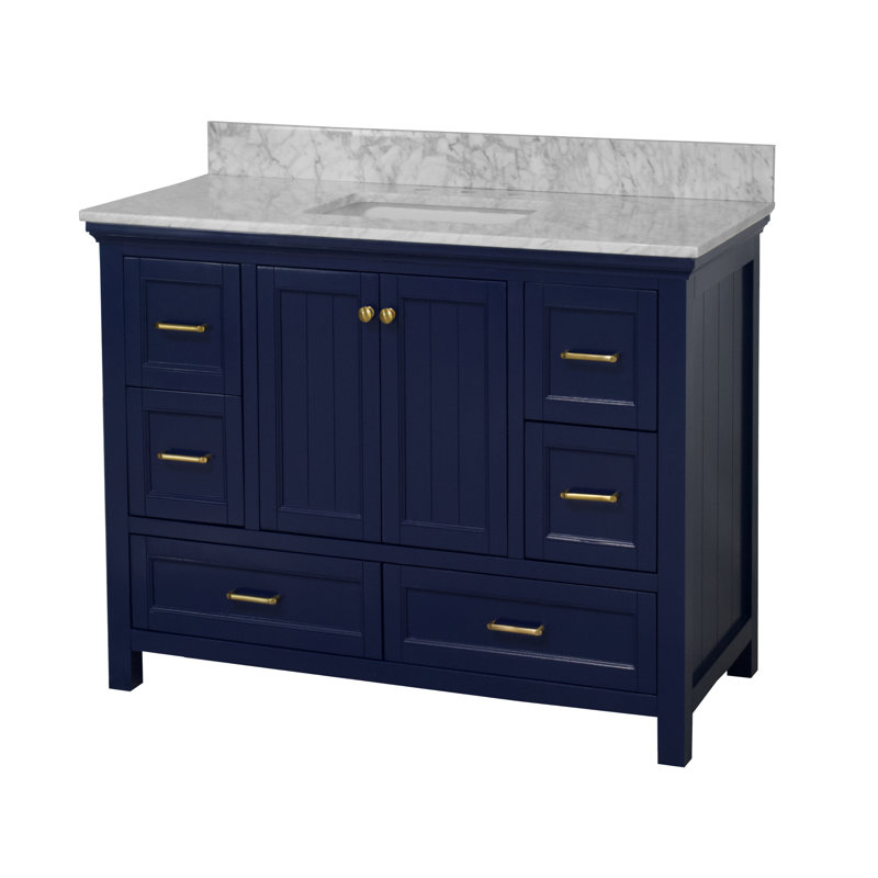 Ensemble de meuble-lavabo simple 48 po Maven, Bleu royal