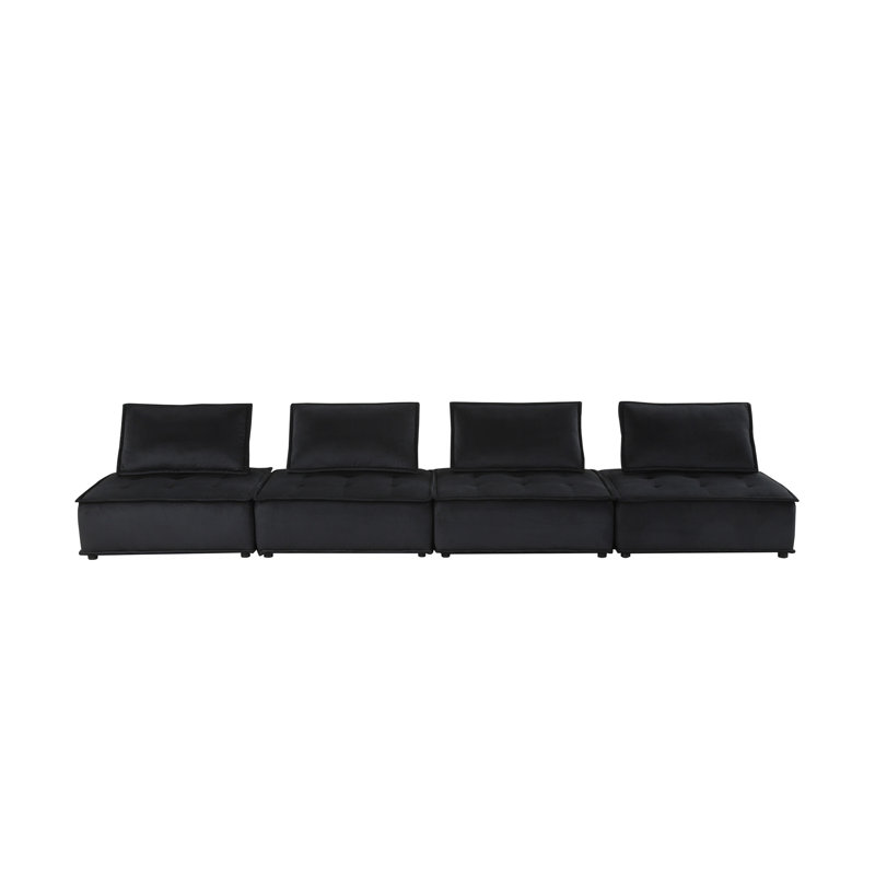 Canapé modulaire 120 po 4 pièces, Noir