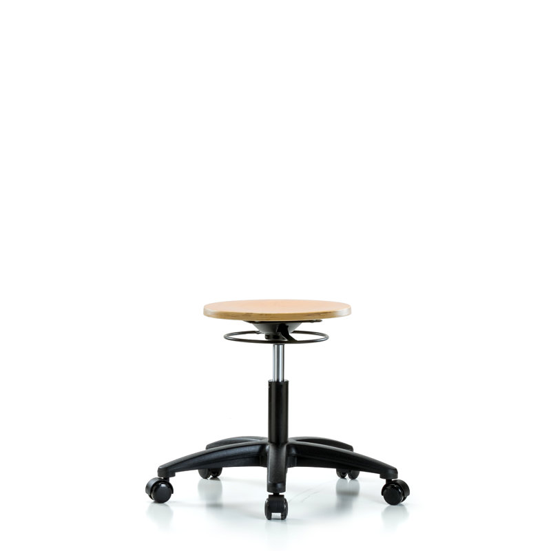 Stacey Adjustable Height Ergonomic Lab Stool with, Casters