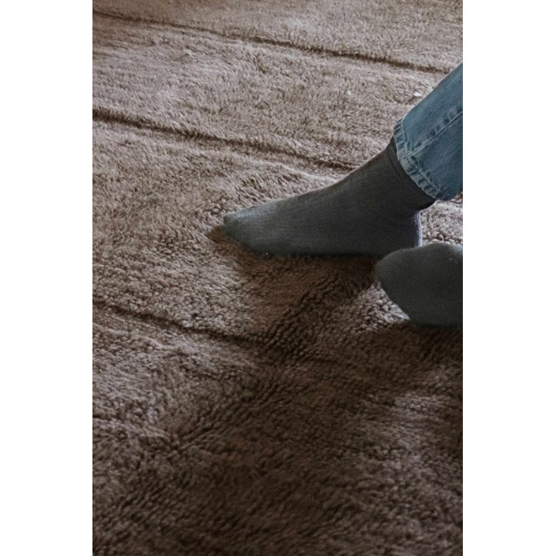 Sheep Of The World Hand Tufted Wool Area Rug in Sheep Brown, Rectangle 2'7" x 4'7"