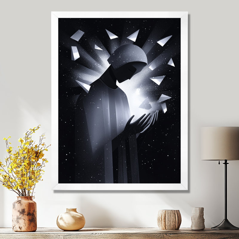 Novali - Spiritual Canvas Art Print, H 20 po x l 12 po, Blanc, Avec cadre