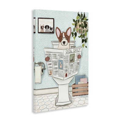 Chiot avec journal, art mural par JJ Design House, LLC.