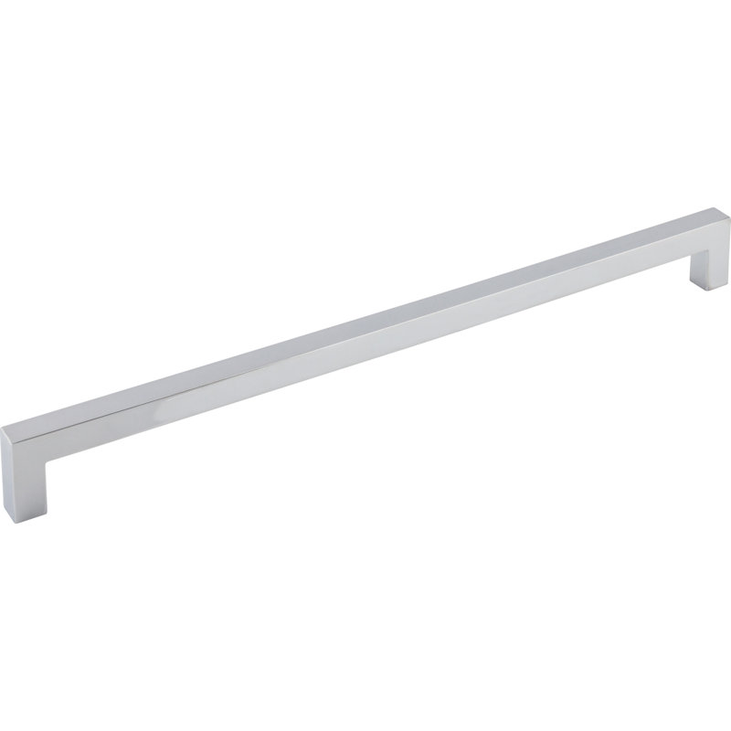 Square Bar pull, Polished Chrome, 12" Center to Center