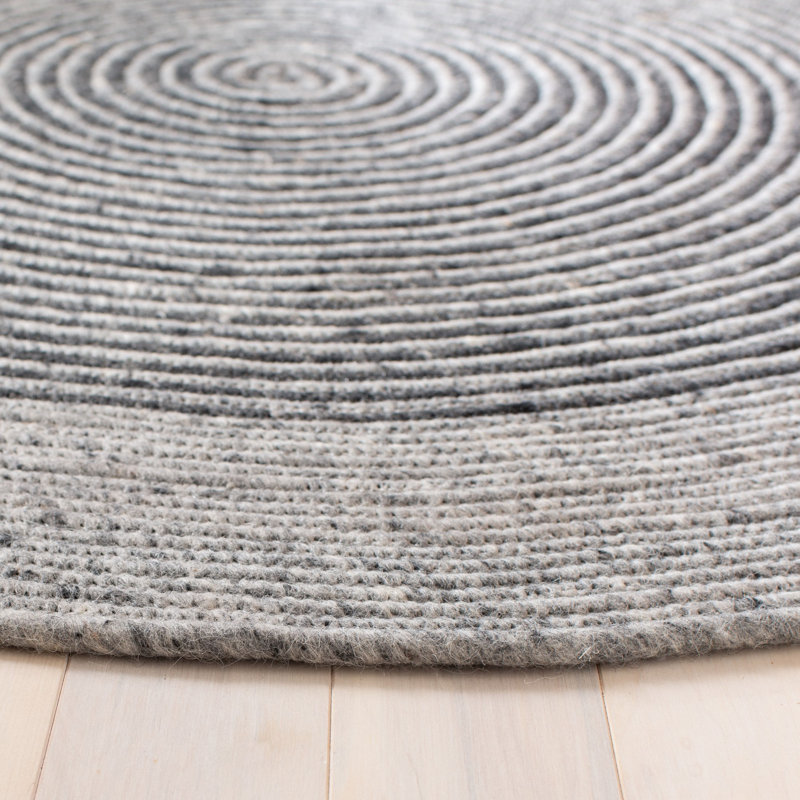 Cordova Hand Woven Wool, Cotton Geometric Rug, Round 4'