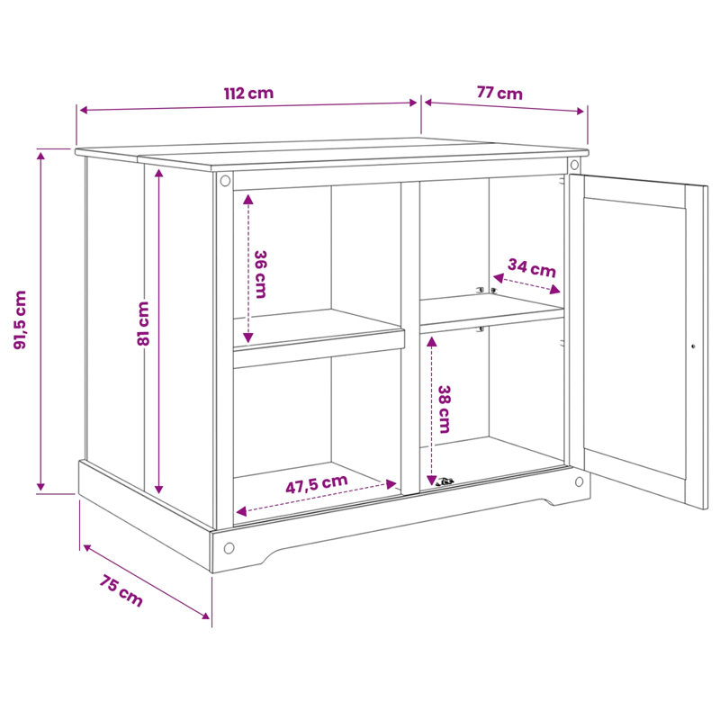 Solid Wood Kitchen Island, Honey Wax