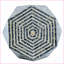 Table d'appoint hexagonale 15,7 x 13,8 x 18,1 Incrustation Capiz blanc pour vestibule / salon | Panneau de fibres à densité moyenne | Repose-pieds