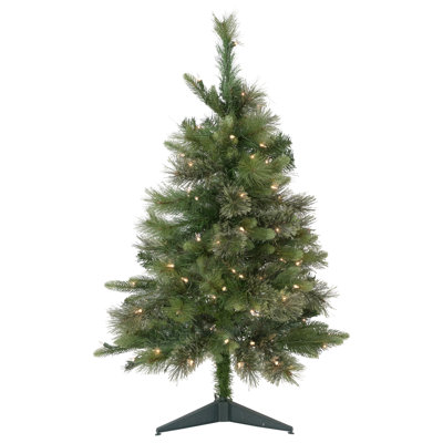 3' Pre-Lit Kingston Cashmere Pine Full Artificial Christmas Tree Clear Lights