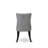 5 Piece Dining Table Set Includes a 48" Round Table with Pedestal and 4 Light Gray Polyester Fabric Parson Chairs, Sand Blasted Black-1200059067