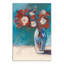 " Red Flowers On Blue " Painting Print