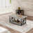 Modern Industrial Style Coffee Table With Frame, 2 Tier Living Room Table With Storage Shelf, Rectangular Center Table For Living Room Modern Style For Living Room, Office, Balcony-2055509694