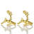 Gold Reindeer Napkin Ring Set of 4 in Graceful Leaping Pose for Elegant Dining Table Decor