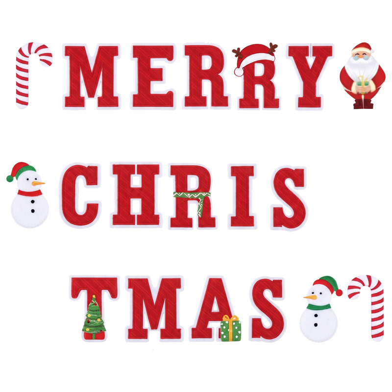 Ensemble de 19 panneaux de courrier en plastique Merry Christmas
