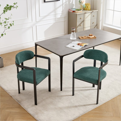 Ensemble de 2 chaises de salle à manger modernes, rembourrées Boucle