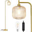 Lampe sur pied moderne avec abat-jour en verre, télécommande et minuterie, grande lampe sur pied de 67 pouces pour le salon, la chambre à coucher ou le bureau (ampoule à DEL incluse)