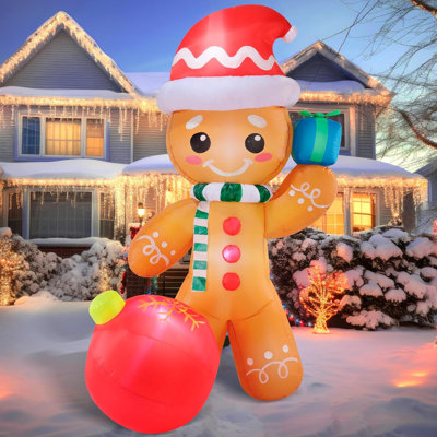 8 FT Christmas Inflatable Gingerbread Outdoor Decorations