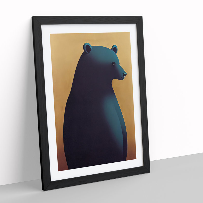 Peaceful Bear - Single Picture Frame Print, 64cm H x 46cm W x 2cm D, Black Framed