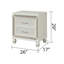 Crystal Modern Style 2-Drawer Nightstand Made With Wood Finished In White