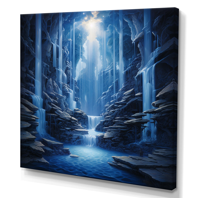 Fantaisie, cascades gravitationnelles - art mural cascade, Toile tendue, 24" H x 24" W