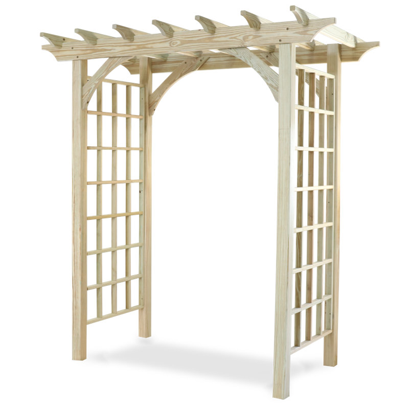Wood Arbor, Unfinished, 94.5" H x 89" W x 36" D
