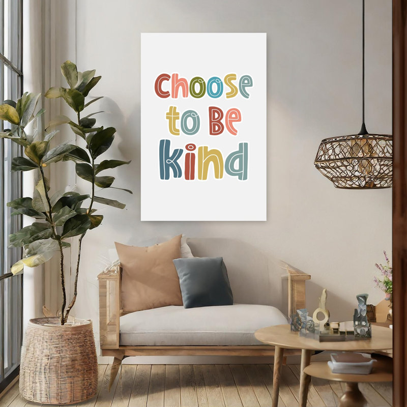 Art contemporain énergique «Be Kind», H 48 po x l 32 po