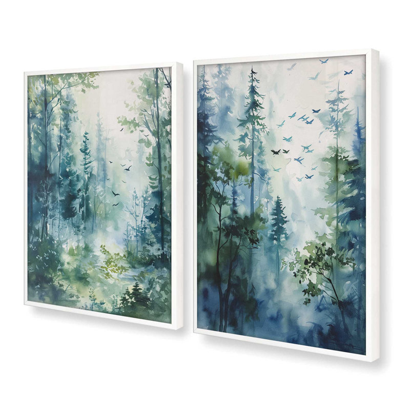 «Scène de forêt enchantée», Blanc opaque, H 25,25 po x l 19,25 po