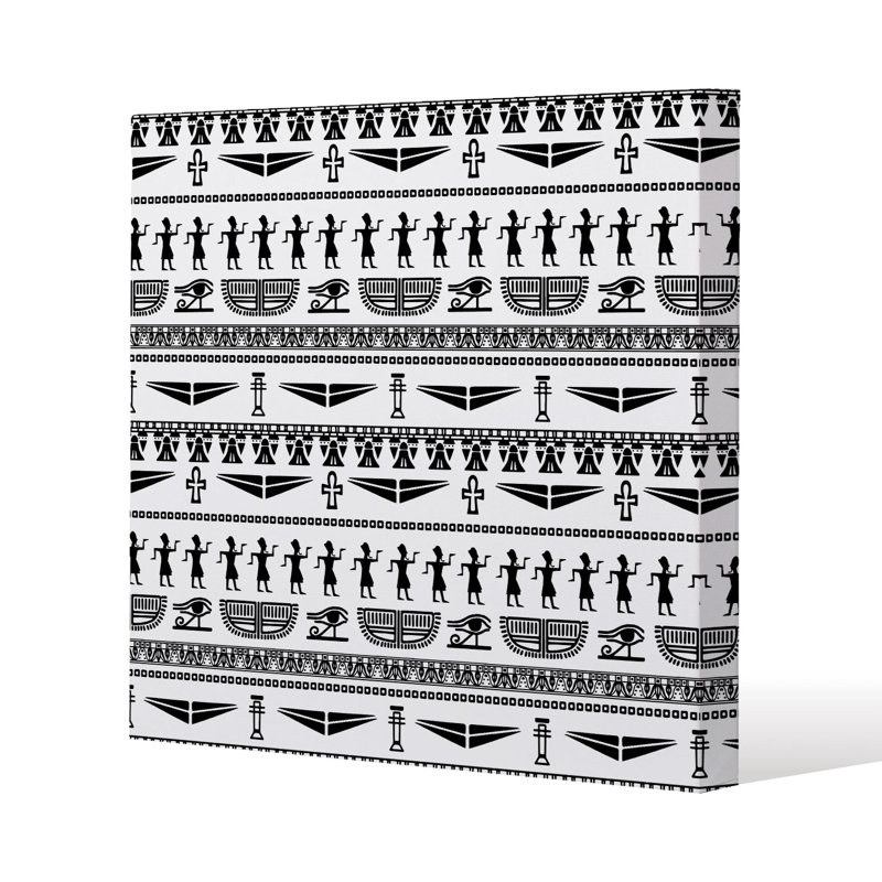 Tribal Egyptian art Slim Style Canvas Print, 15mm Slim Real wood., 20 cm H x 20 cm W