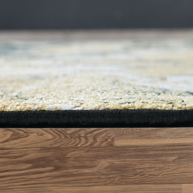 Galaxy Series Abrstract Black/Gray/Ivory/Beige Area Rug, Rectangle 7'9" x 10'2", Green