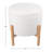Lavish Home Round Storage Ottoman, White-1634515400