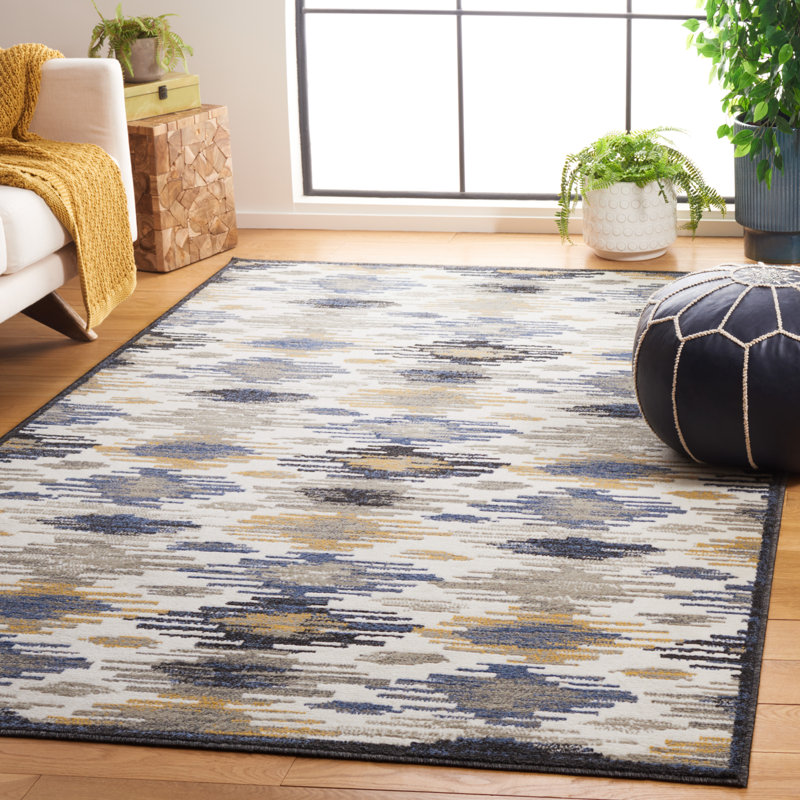 Kiira Performance Abstract Rug, Rectangle 5'3" x 7'8"