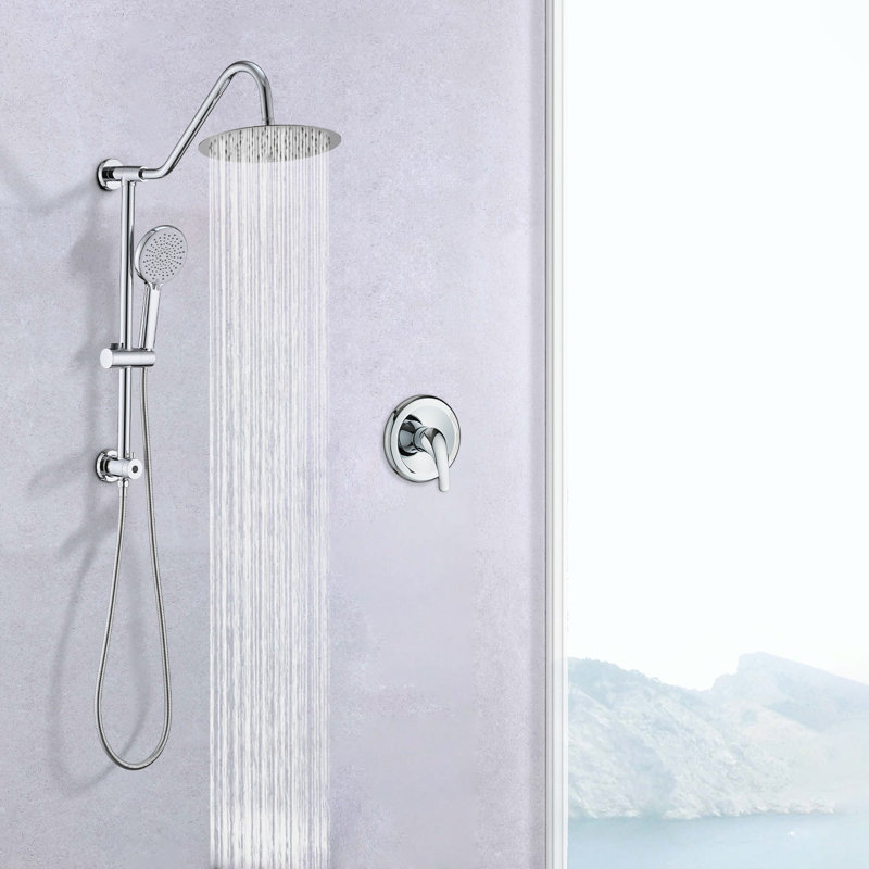 Complete Shower System with Rough in-Valve, Chrome