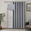 Linen 100% Blackout Eyelet Curtain Single Panel-2045078103