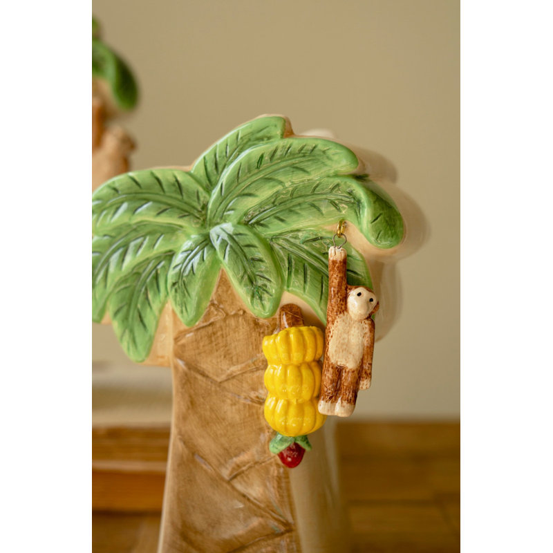  Ensemble de 2 vases en céramique Palm Tree