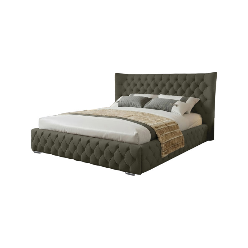 Achilleas Upholstered Bed, Small Double (4'), Asphalt