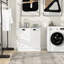 Trieur de linge inclinable - Armoire blanche. Conception élégante et pratique. Sacs en tissu amovibles pour le tri. E1, peint. Stable et imperméable. Finition. . Assemblage requis. Armoire d'une capacité de charge de 100 livres