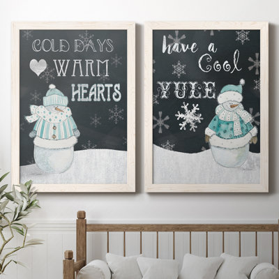 «Cold Days Warm Hearts», ensemble de 2 reproductions d'art textuel