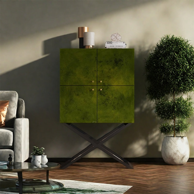 Armoire de rangement moderne avec plateau en bois de noyer, Noir, noir, noir, noir