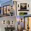 2 lumières 22 po Luminaire mural d'extérieur noir, lanterne murale imperméable, applique murale de porte de ferme câblée-1586470336-1586470342