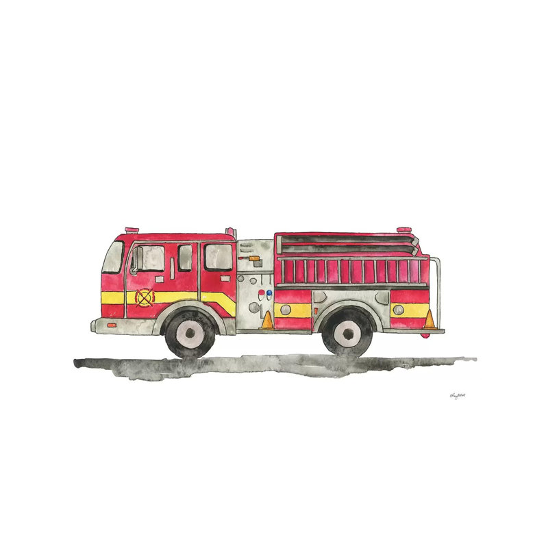 «Fire Truck» par Kelsey McNatt - impression sur toile tendue, H 26 po x l 40 po x 1,5 po