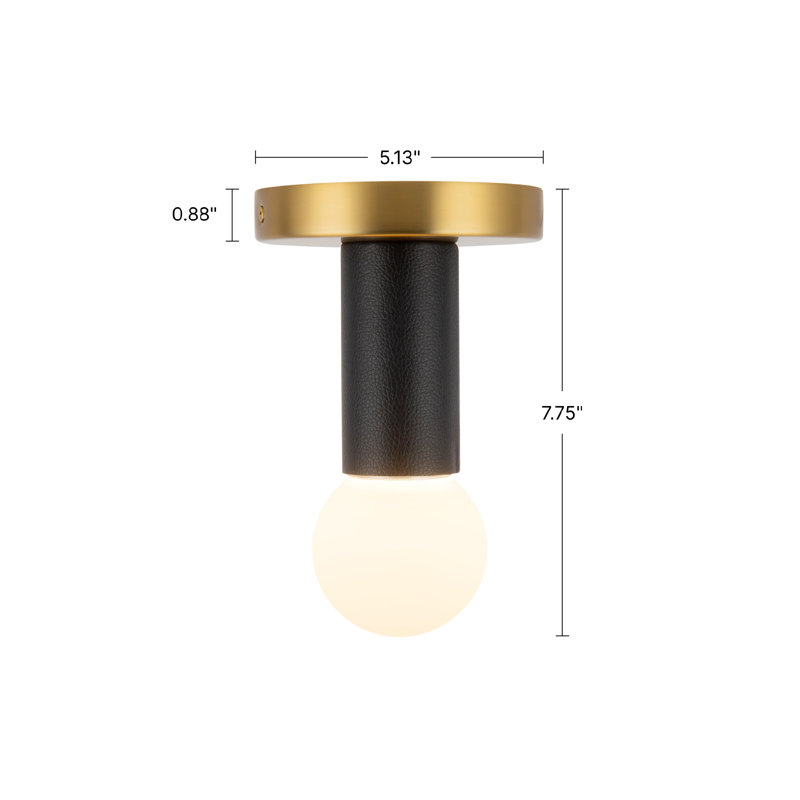 1 - Light LED Semi Flush Mount, Brushed Gold