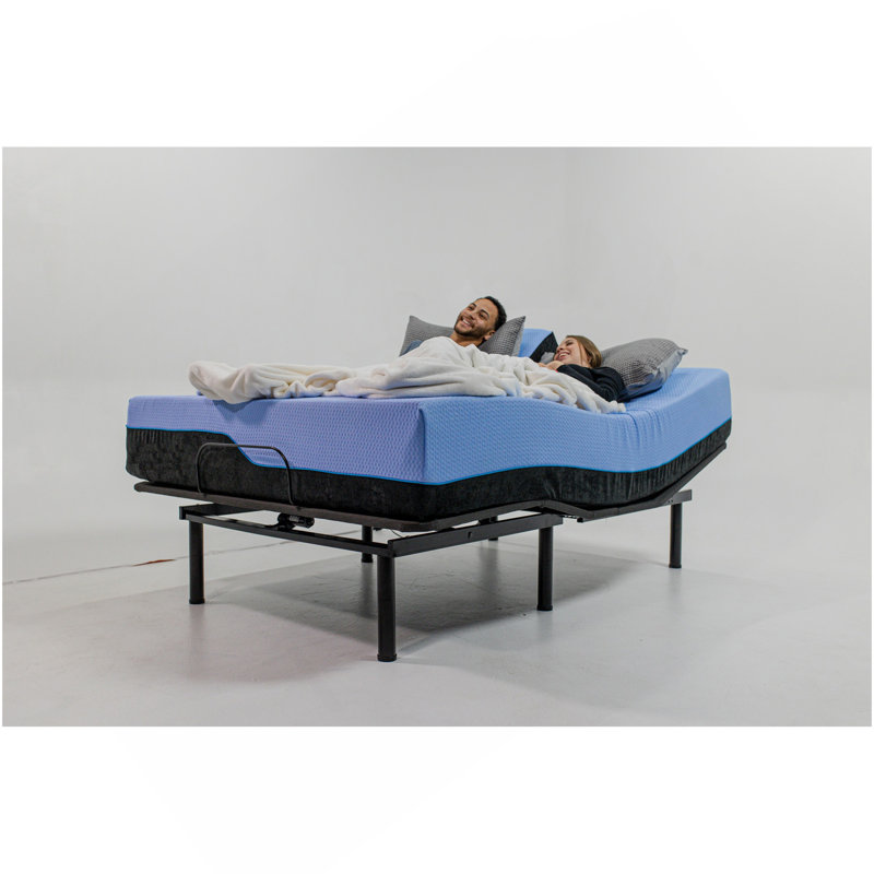 Ensemble de matelas en mousse viscoélastique hybride avec base ajustable 12 po Refresh