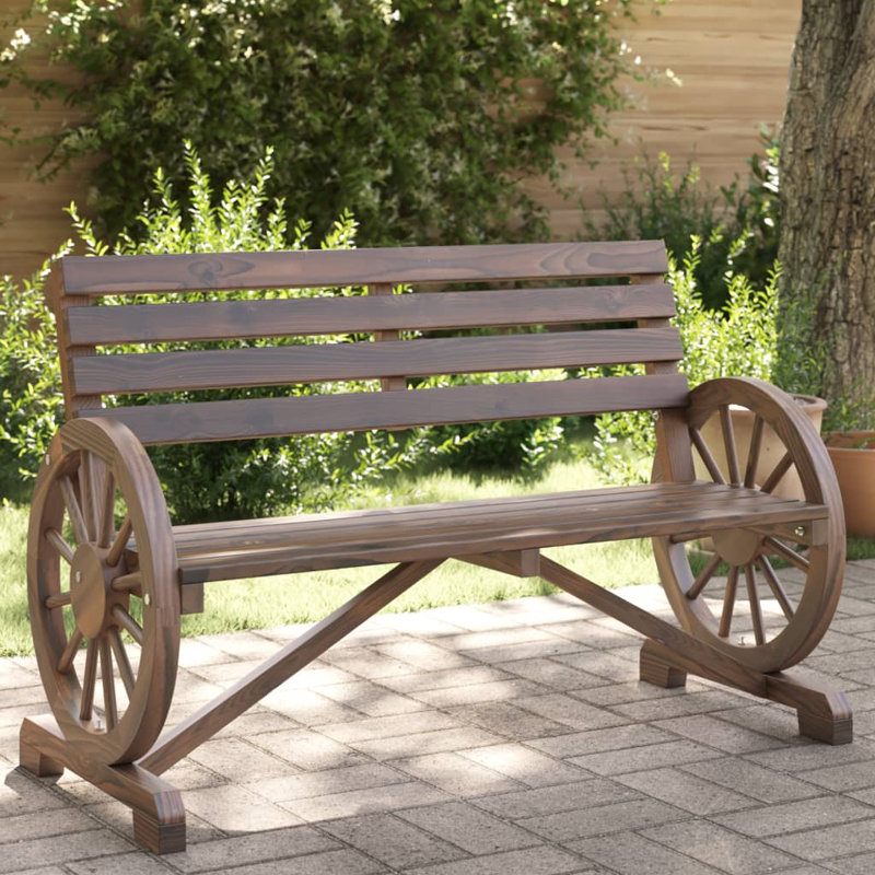 Solid Wood Fir Outdoor Bench, Brown