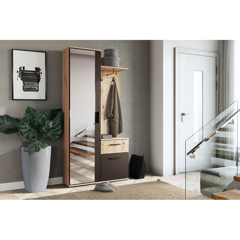 LUX DRESSING ROOM WITH MIRROR , Brown/Black